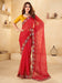 Red Red Bandhani Chiffon Embellished Saree