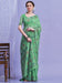 Green Teal Khadi Linen Woven Saree