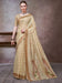 Cream Beige Khadi Linen Woven Saree