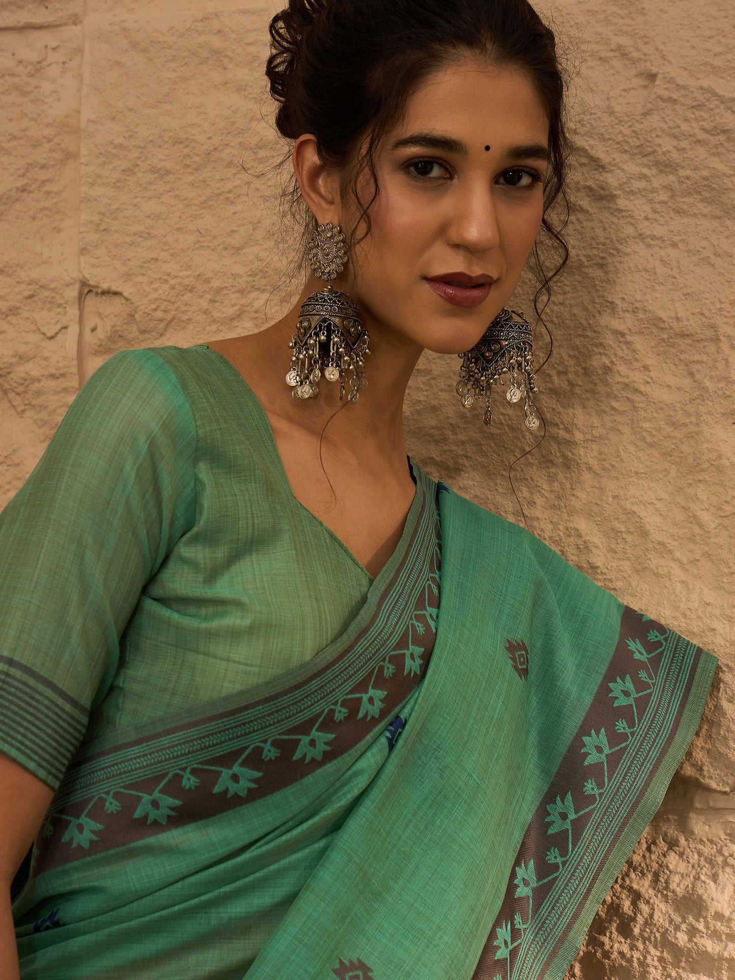 Sea Khadi Linen Woven Saree