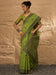 Green Olive Khadi Linen Woven Saree