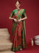 Brown Rust Chanderi Silk Blend Digital Print Saree