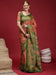 Brown Rust Chanderi Silk Blend Digital Print Saree