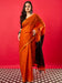 Orange Orange Mysore Silk Cotton Printed Saree