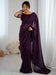 Purple Purple Party Wear Tissue Embellished Saree