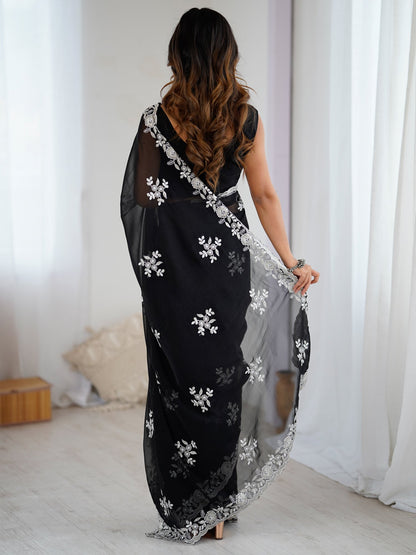 partywear designer saree for festive occasions