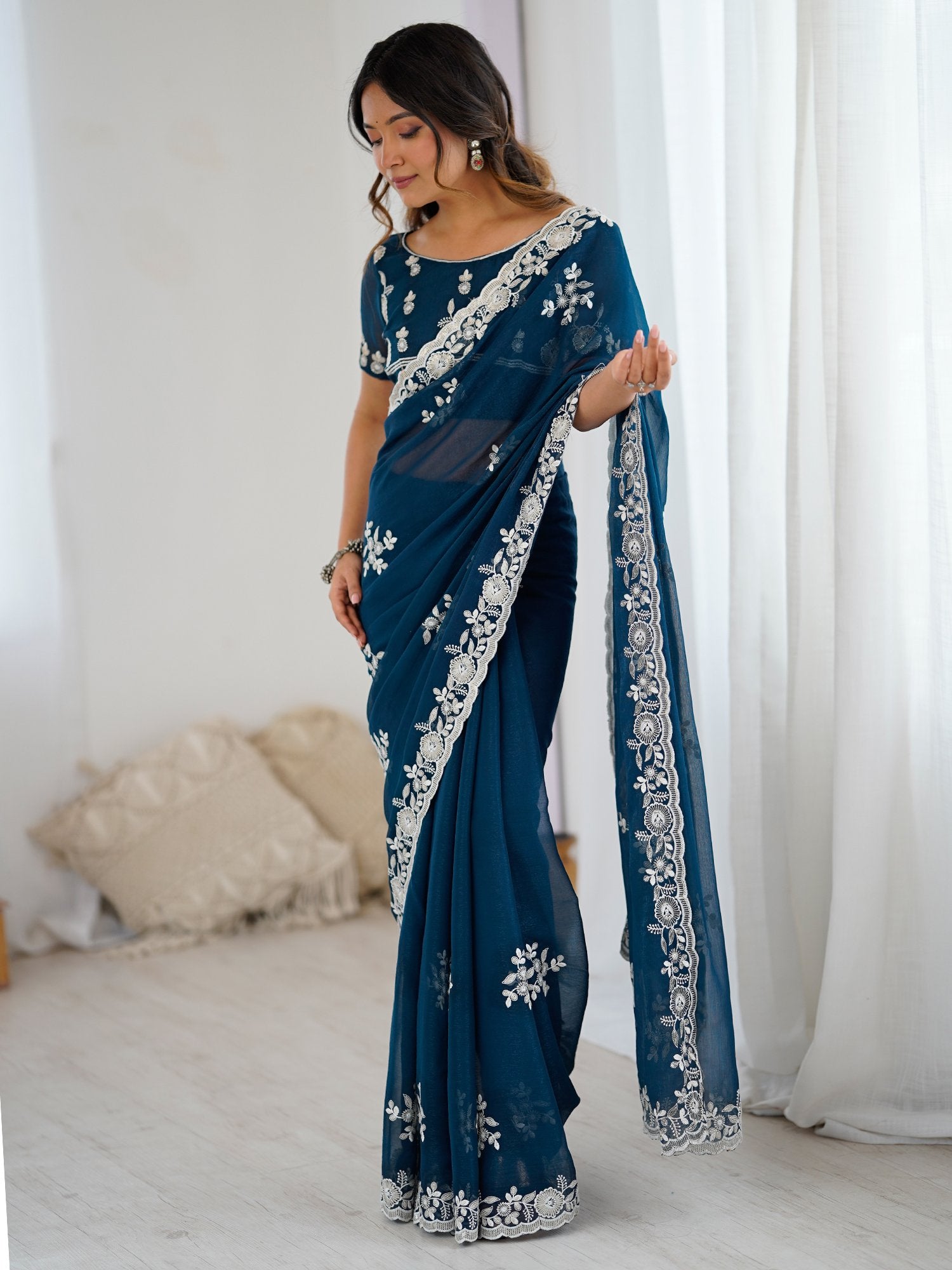 partywear designer saree for festive occasions