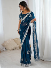 partywear designer saree for festive occasions