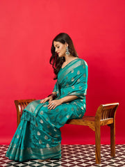 Light Banarasi Nylon Woven Saree - The Dori Store