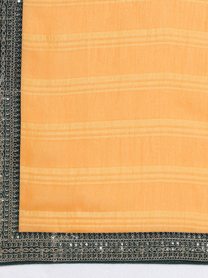 Yellow Party Wear Georgette Embellished Saree