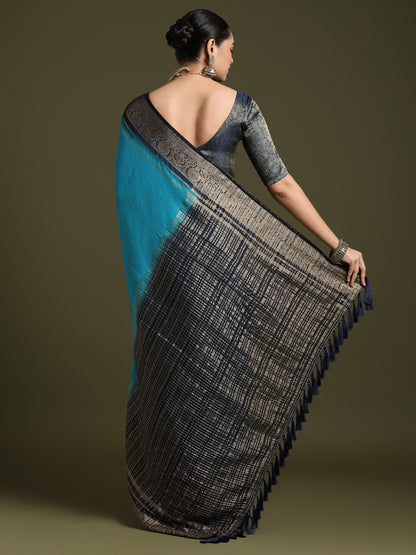 Light Leheriya Crepe Woven Saree