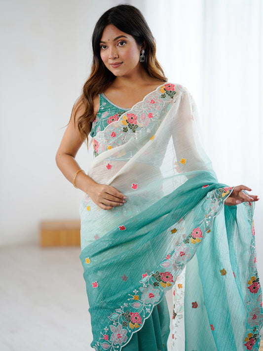 partywear designer saree for festive occasions