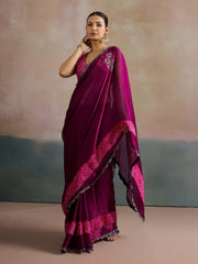 Pink Party Wear Chiffon Embellished Saree