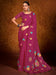 Pink Pink Tussar chinnon Printed Saree