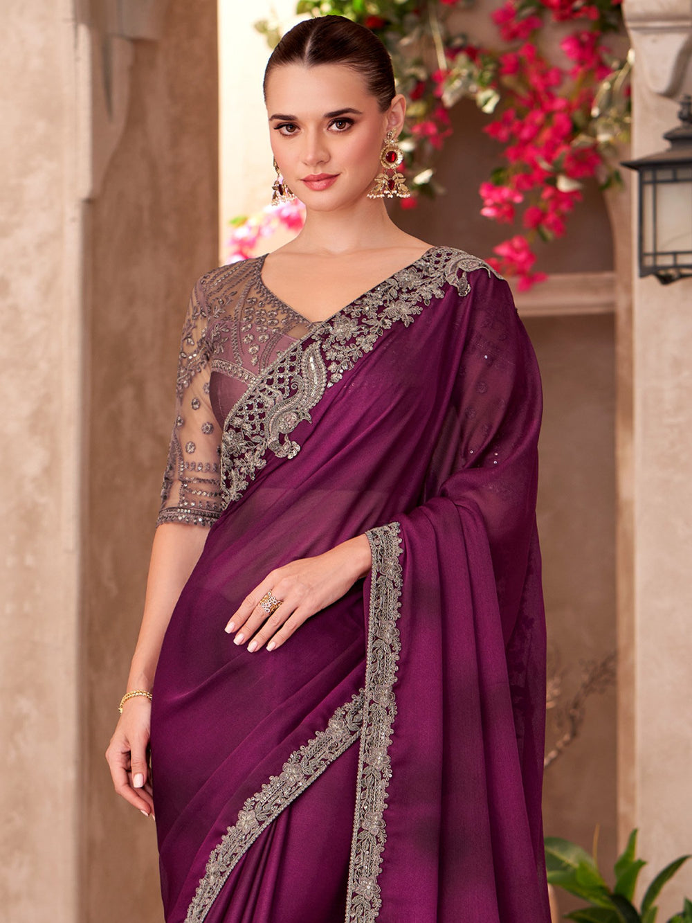 partywear designer saree for festive occasions