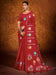 Red Red Tussar chinnon Printed Saree