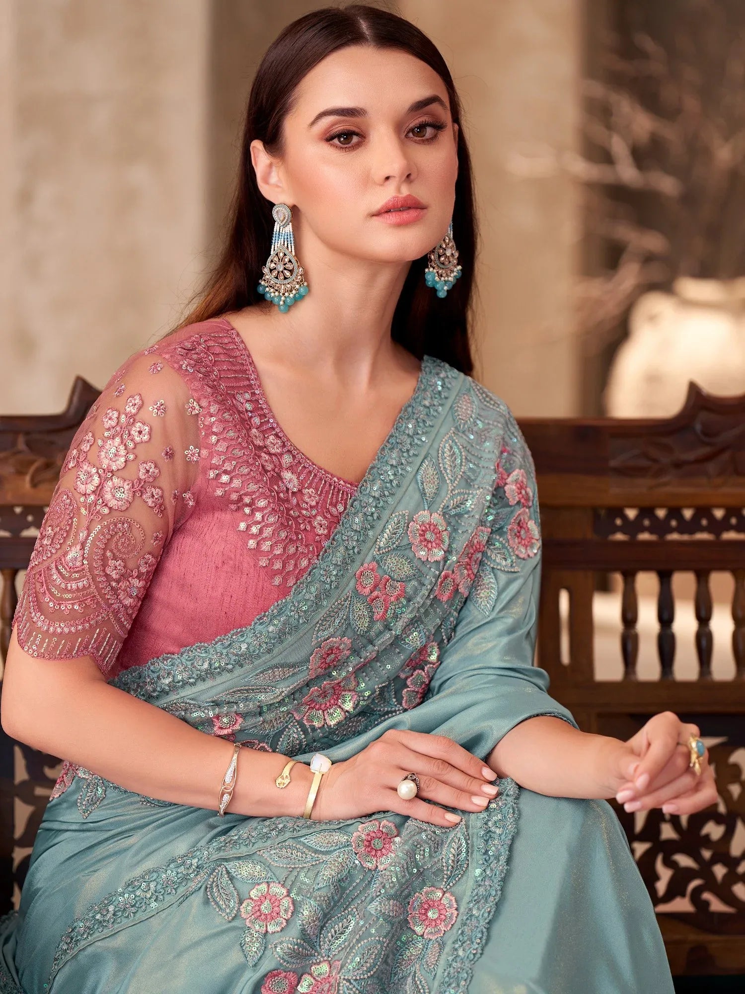 partywear designer saree for festive occasions