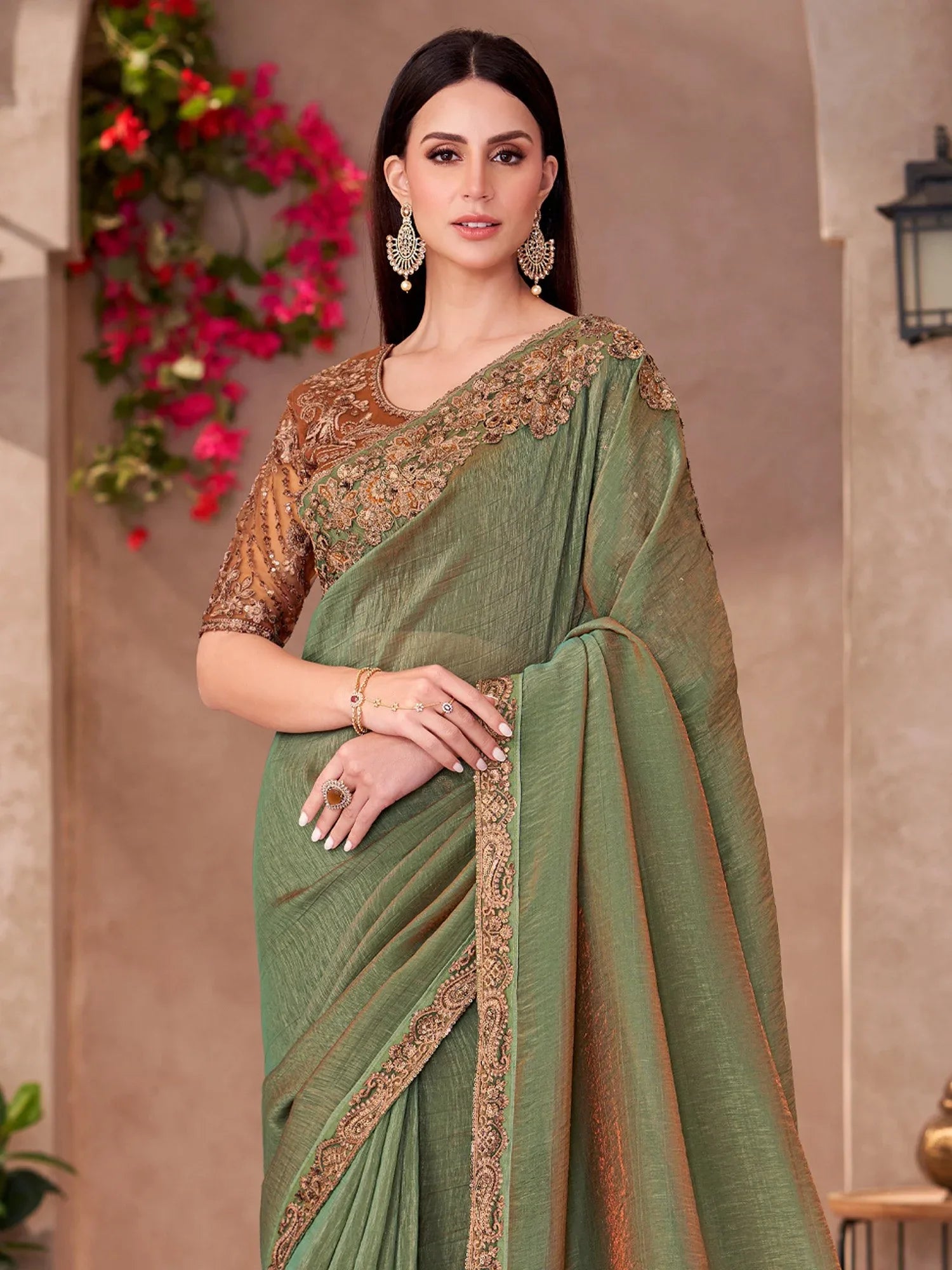 partywear designer saree for festive occasions