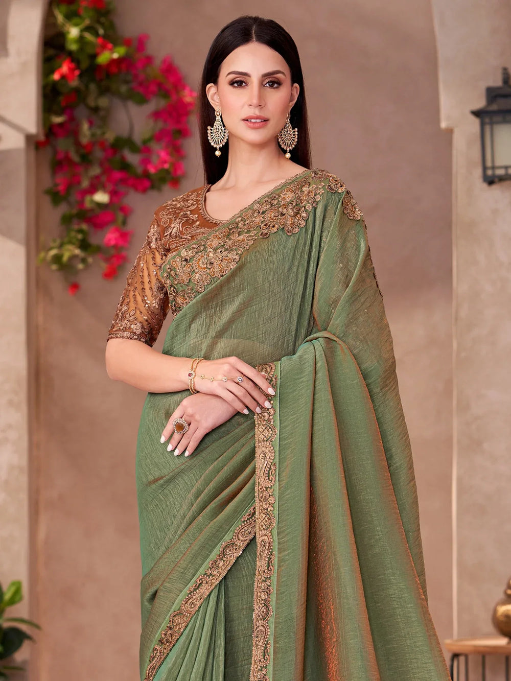 partywear designer saree for festive occasions