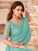 Blue Aqua Party Wear Georgette Embellished Saree