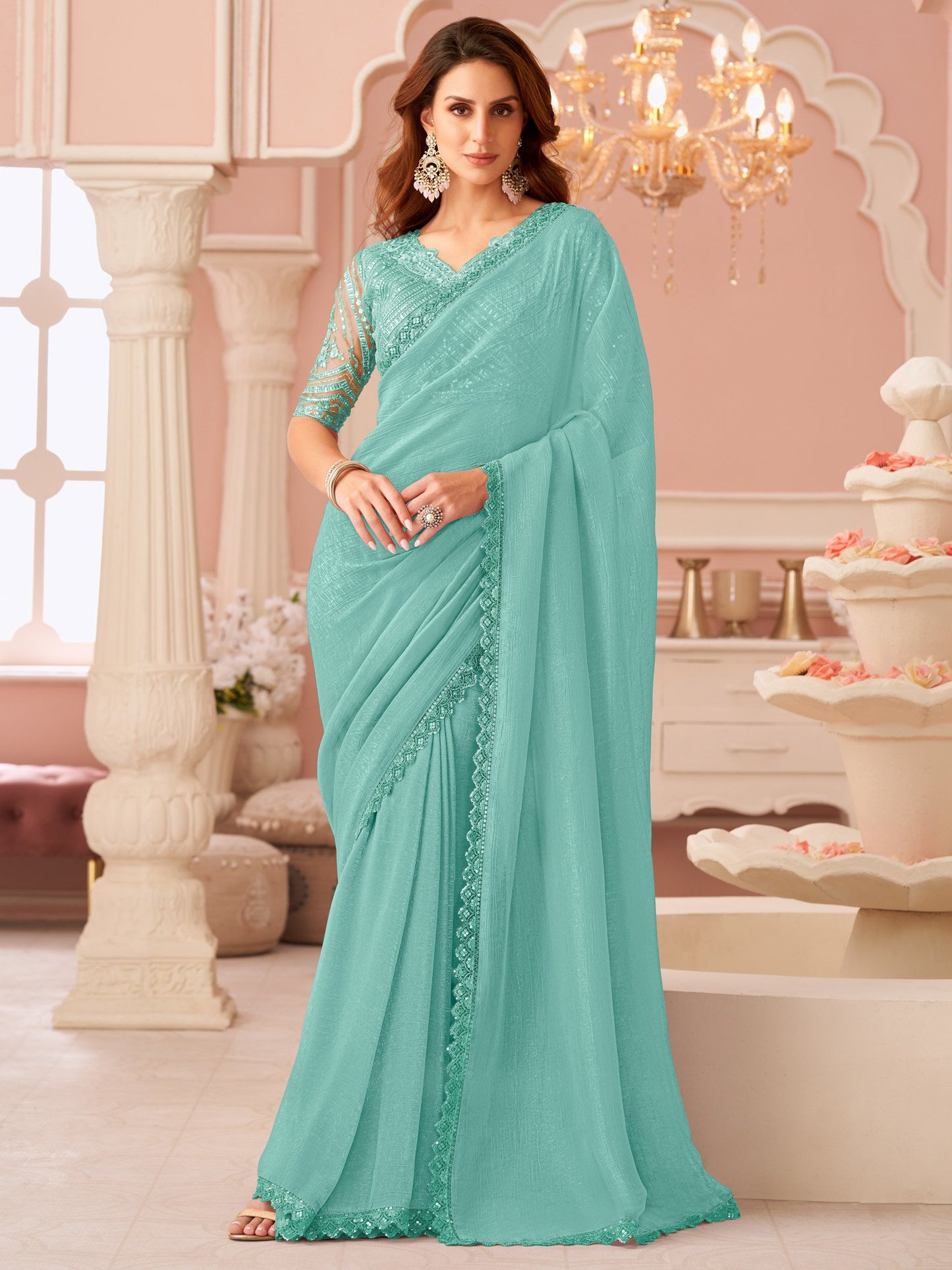 partywear designer saree for festive occasions