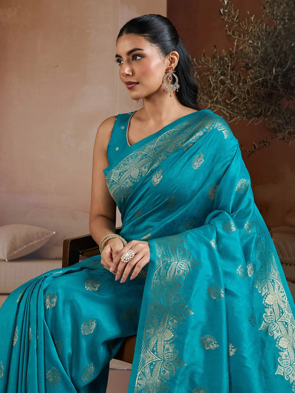 Light Banarasi Bhagalpuri Silk Woven Saree - The Dori Store