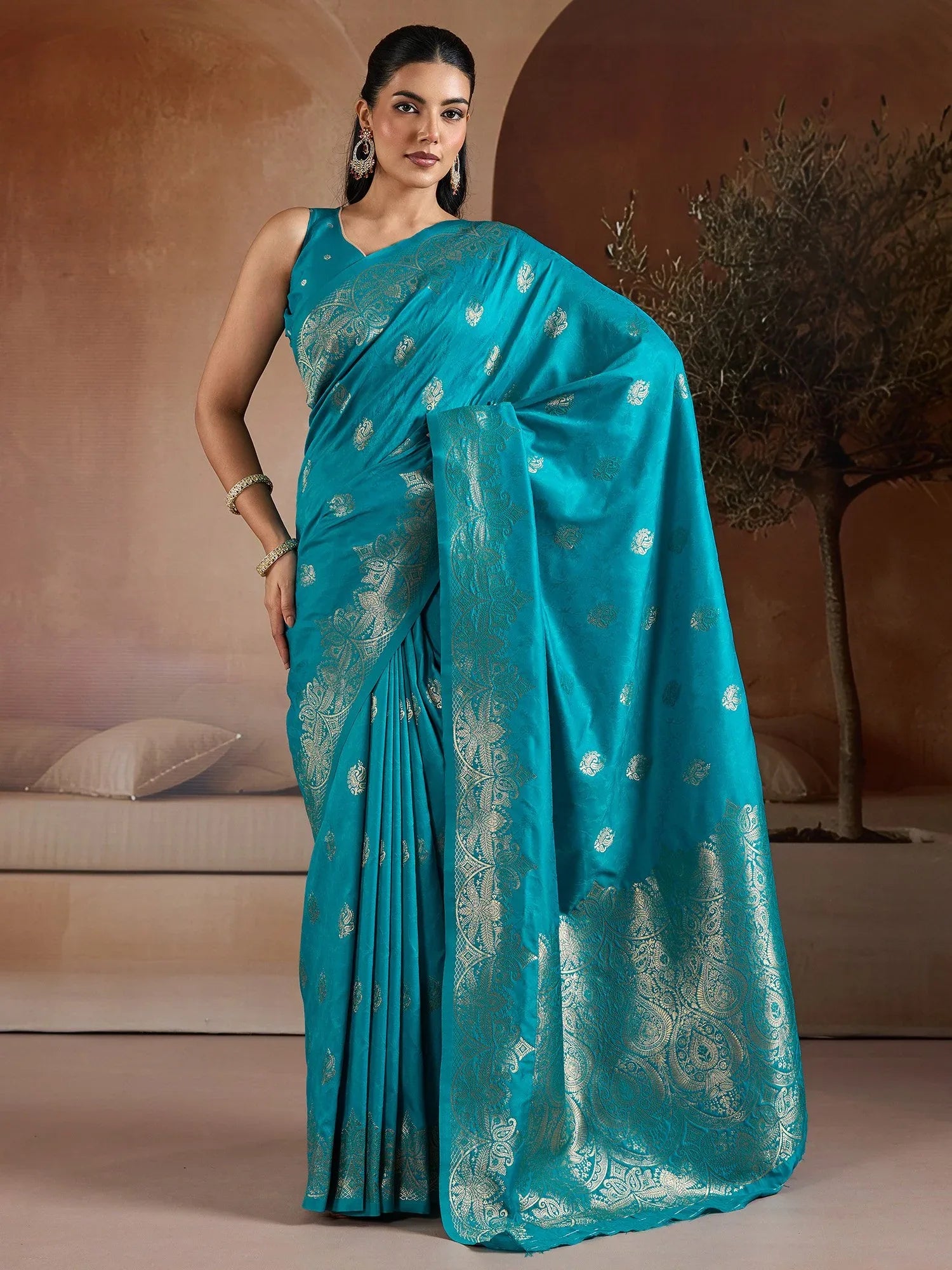 Light Banarasi Bhagalpuri Silk Woven Saree - The Dori Store
