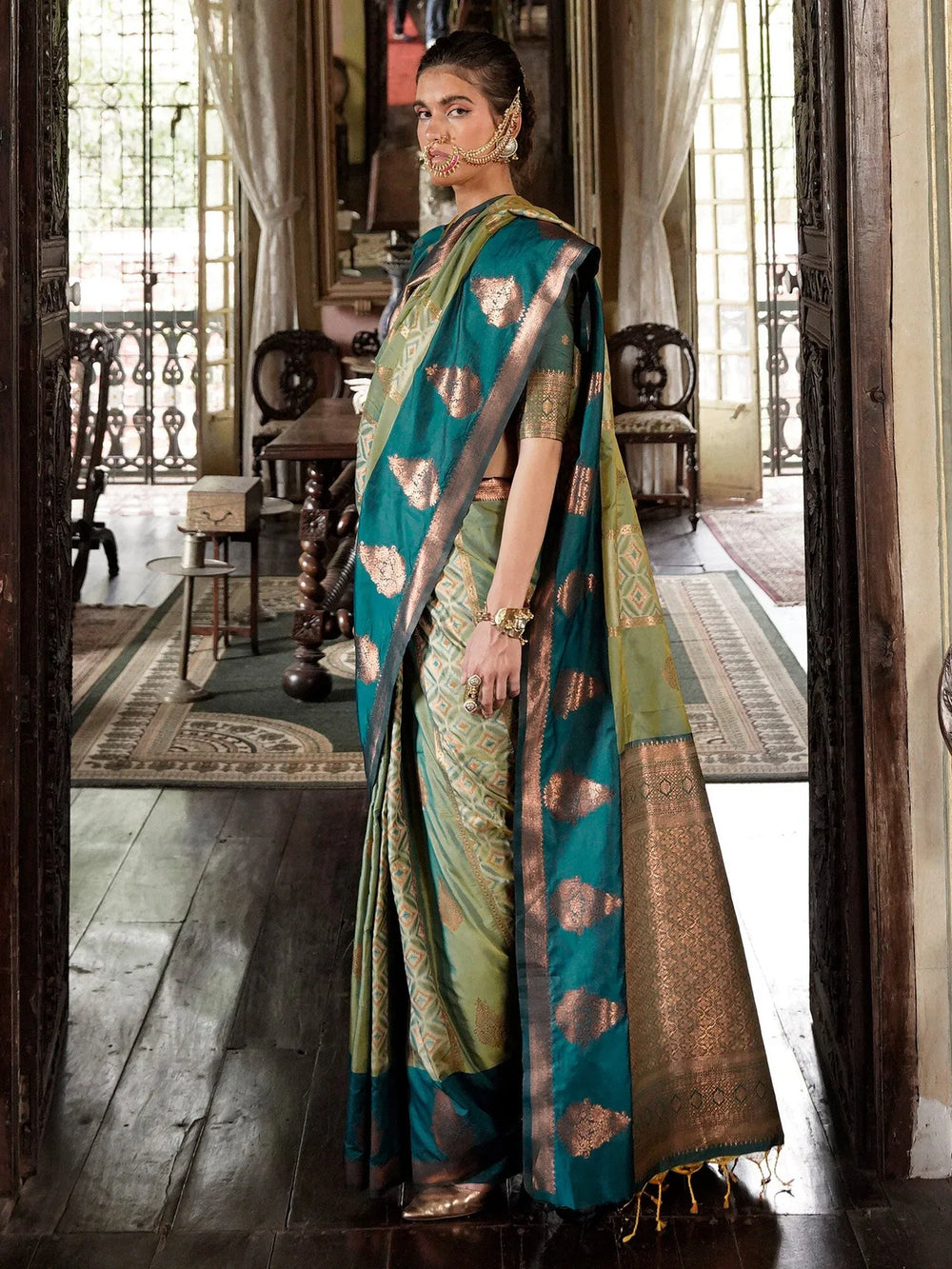 Light Banarasi Pure Silk Woven Saree - The Dori Store