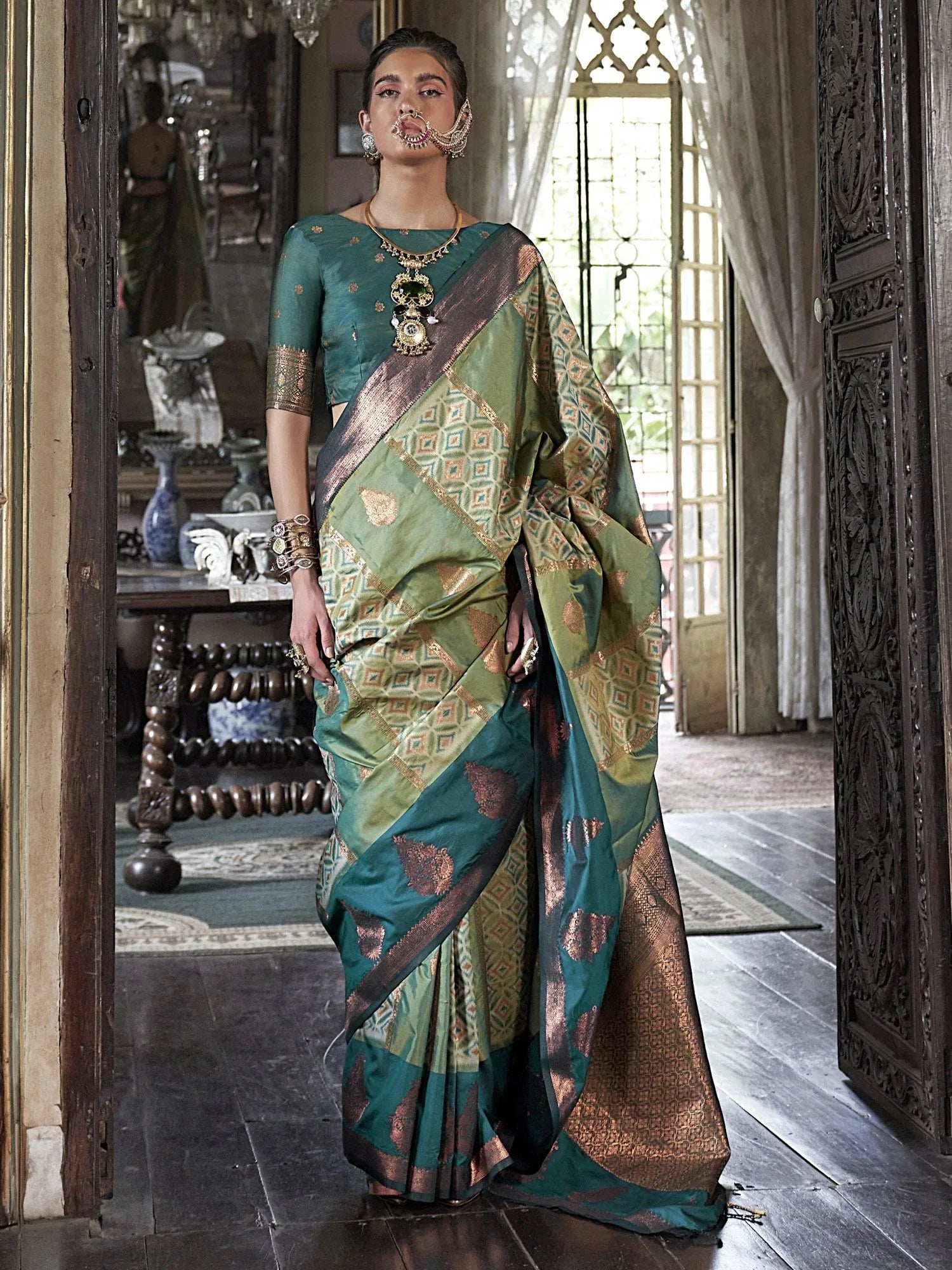 Light Banarasi Pure Silk Woven Saree - The Dori Store