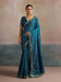 Blue Teal Bandhani Dola Silk Digital Print Saree