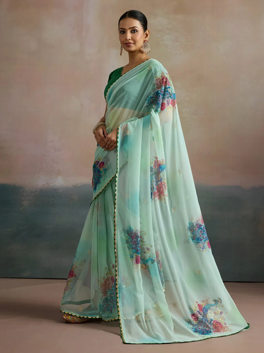 partywear designer saree for festive occasions