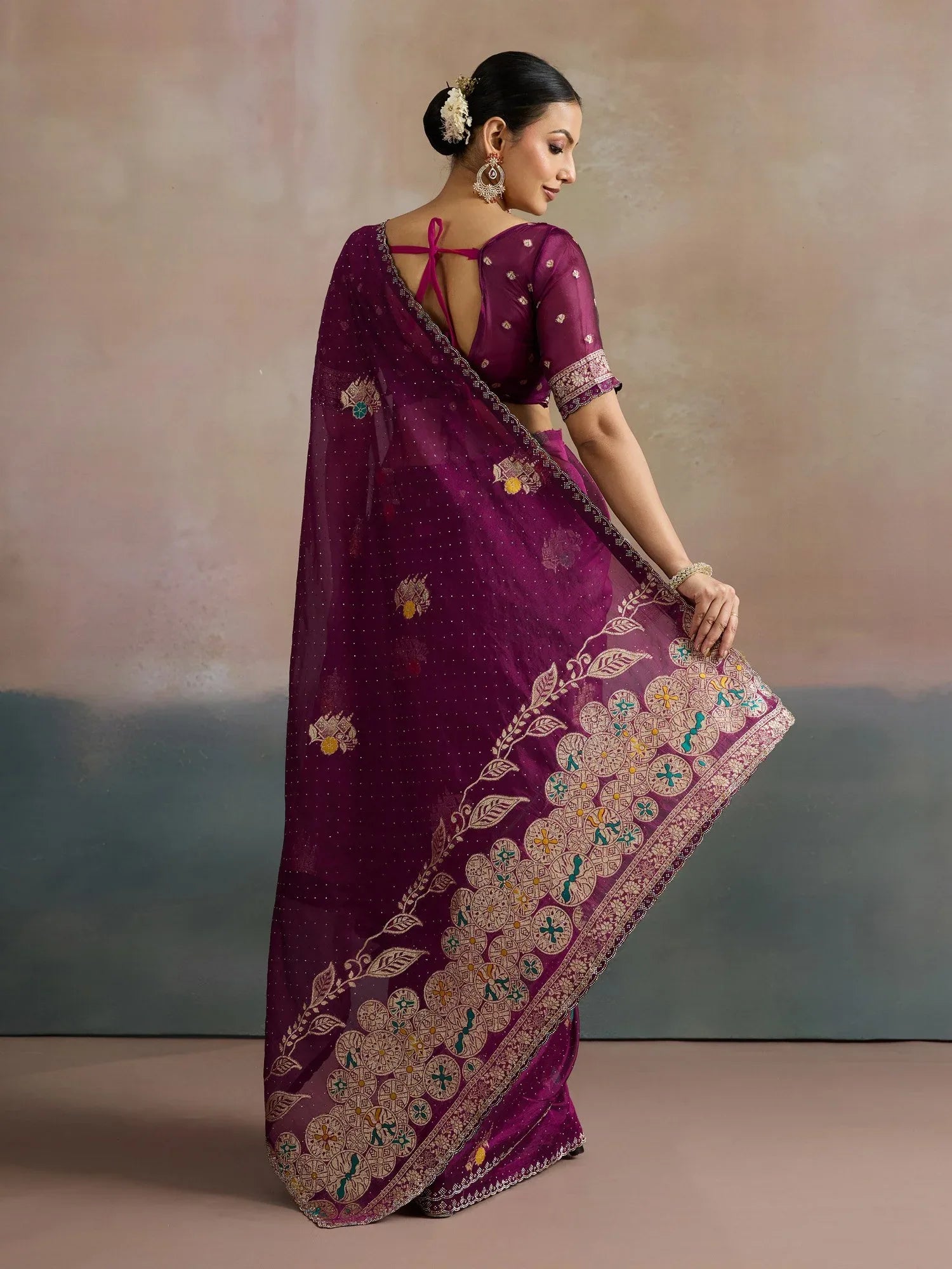 partywear designer saree for festive occasions