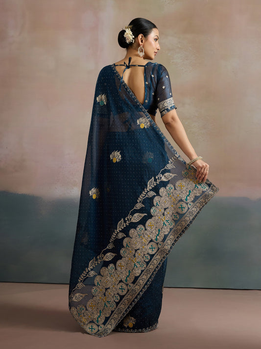 partywear designer saree for festive occasions