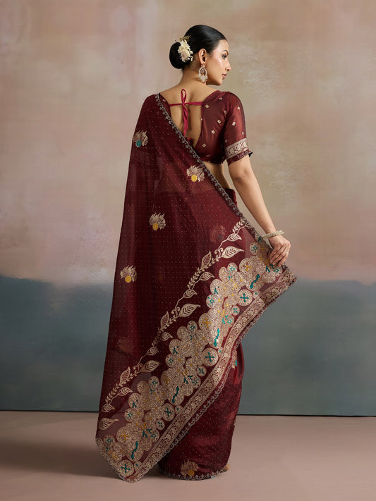 partywear designer saree for festive occasions