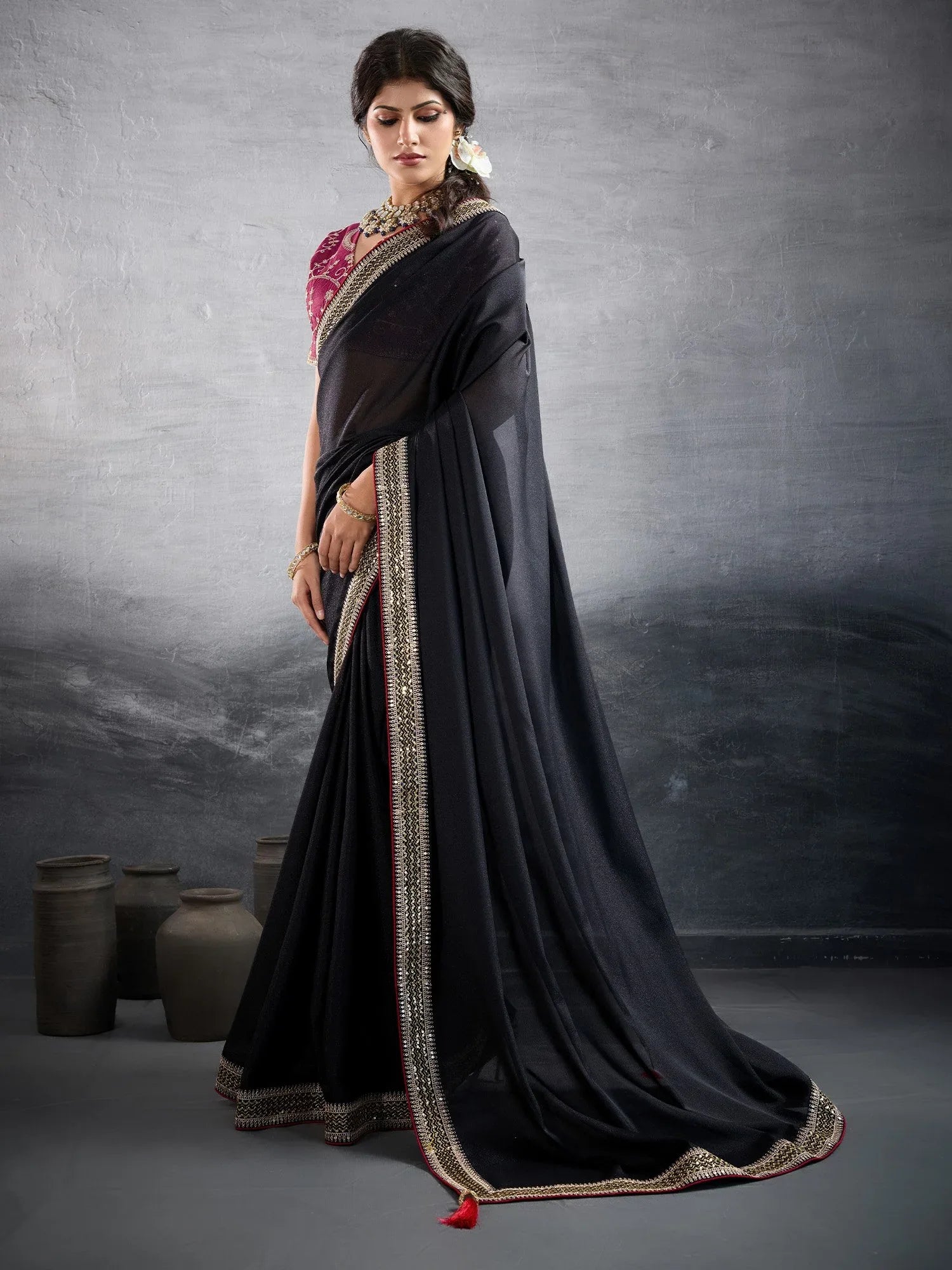 partywear designer saree for festive occasions