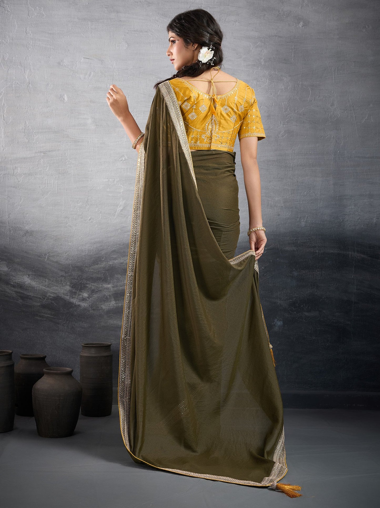 partywear designer saree for festive occasions
