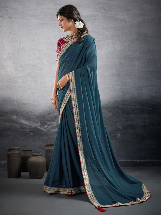 partywear designer saree for festive occasions