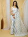 White White Party Wear Georgette Printed Saree