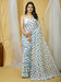 White White Party Wear Georgette Printed Saree