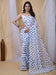 White White Party Wear Georgette Printed Saree