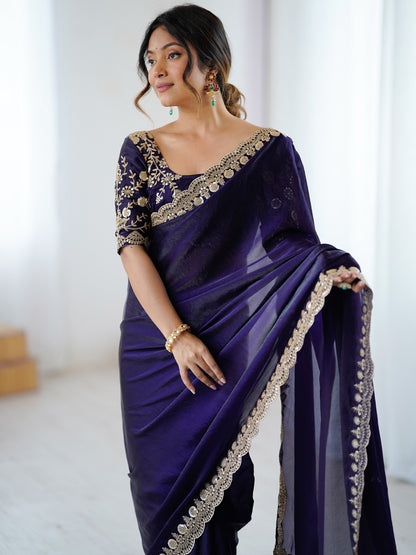 partywear designer saree for festive occasions
