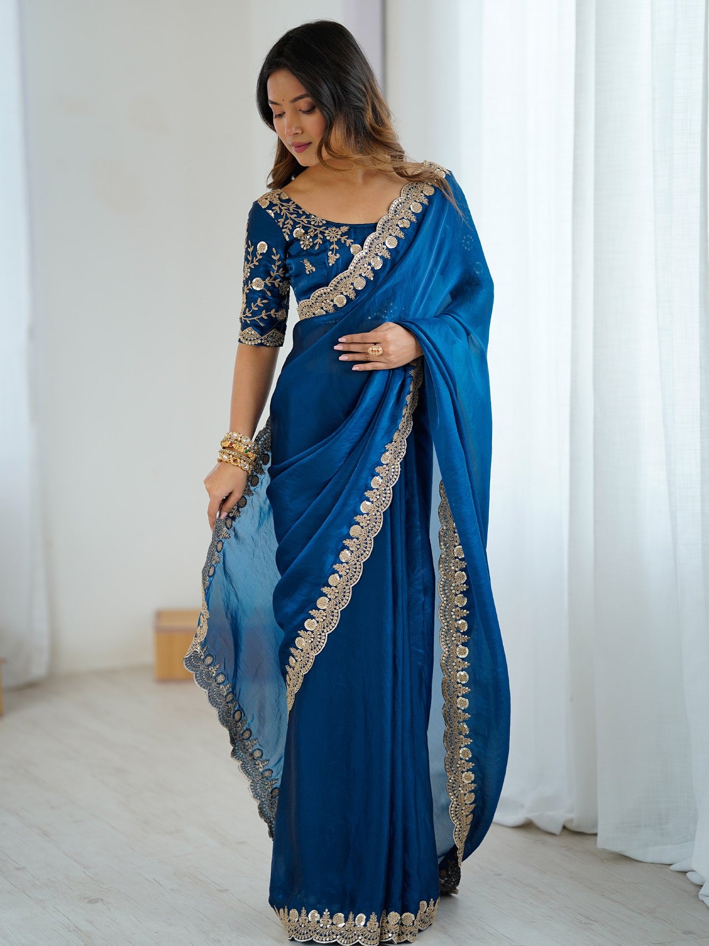 partywear designer saree for festive occasions