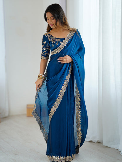 partywear designer saree for festive occasions