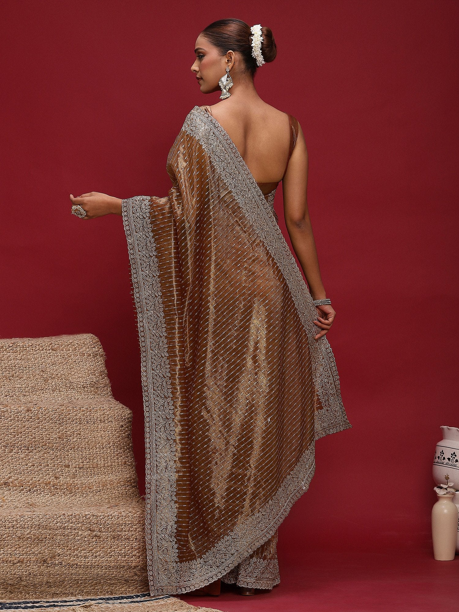 partywear designer saree for festive occasions