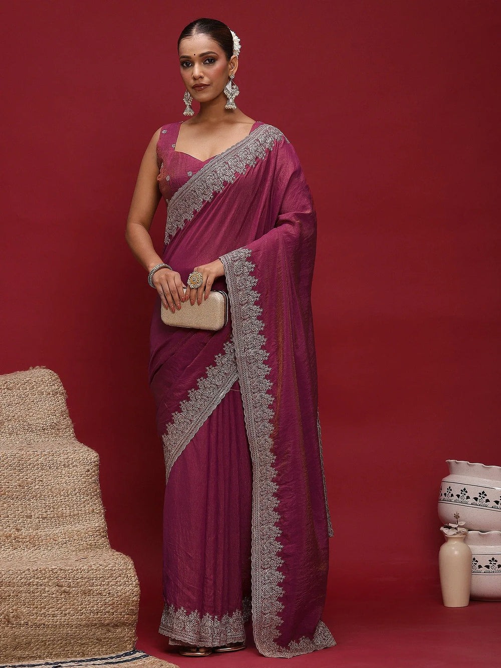 partywear designer saree for festive occasions