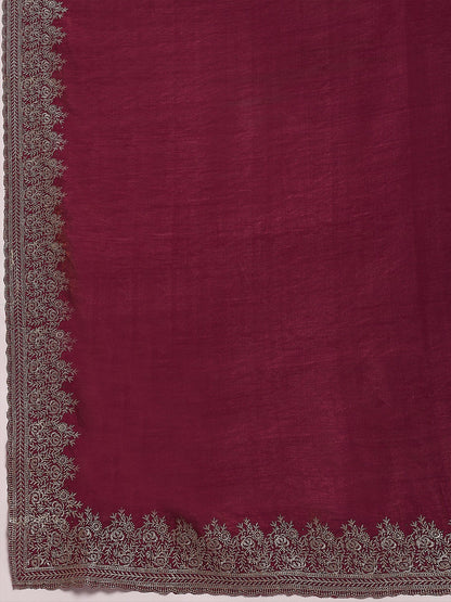 Rose Party Wear Silk Blend Embellished Saree