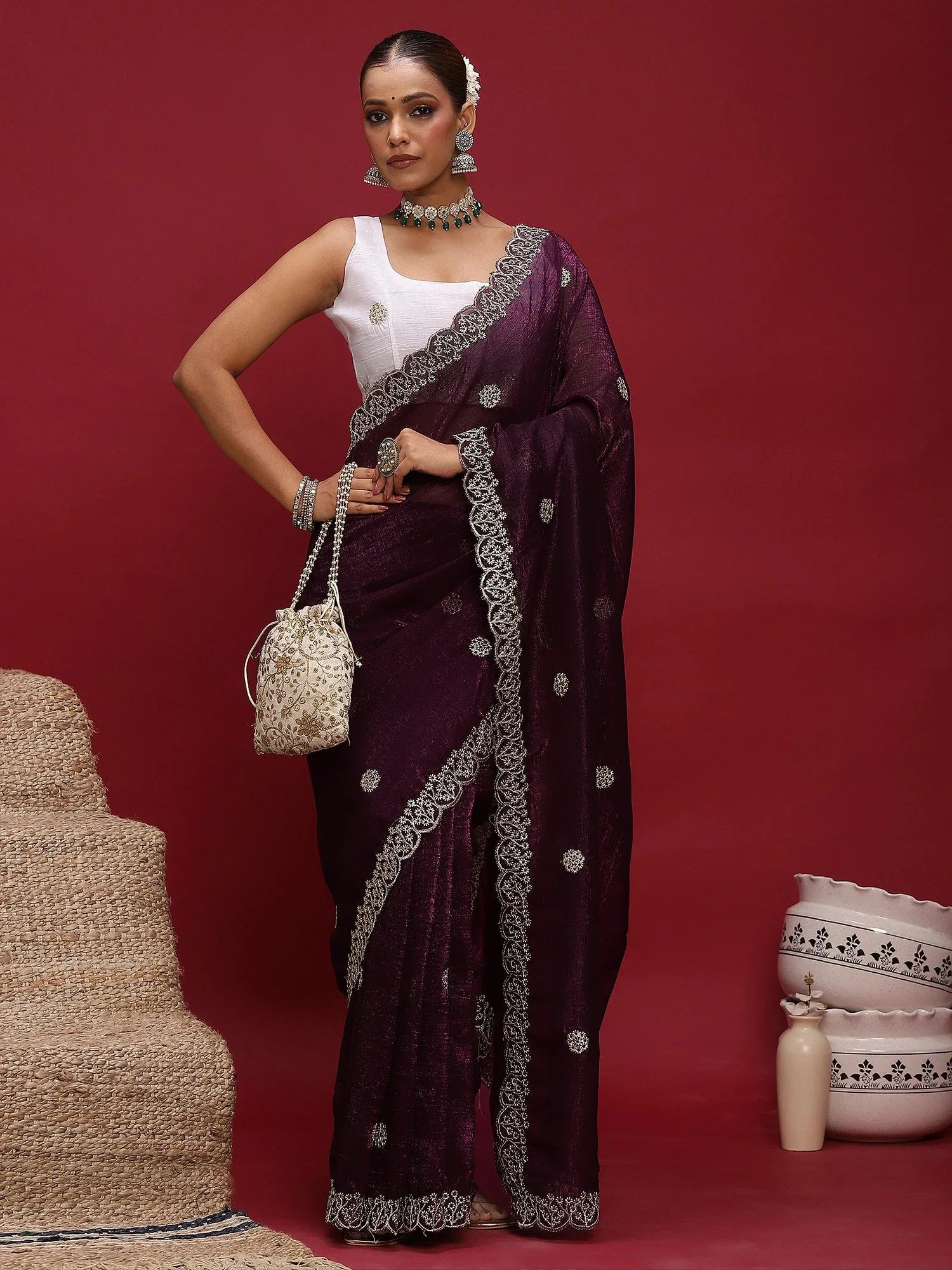 partywear designer saree for festive occasions