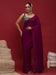 Purple Purple Party Wear Vichitra Silk  Solid Saree