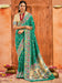 Green Turquoise Bandhani Tussar Silk Printed Saree