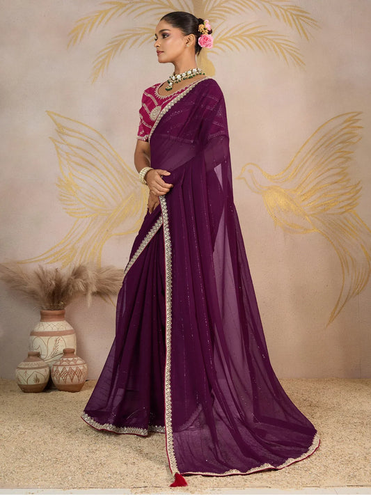 partywear designer saree for festive occasions